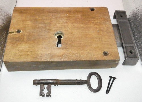 Antique wooden cased cast iron