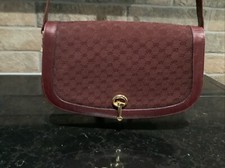 Stunning Vintage Authentic Gucci GG Monogram Horsebit Shoulder Bag V.G Cond.