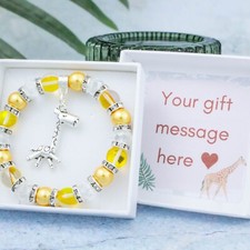 Giraffe Bracelet, Little Girl's Gifts, Kids Animal Jewellery, Elasticated Beads