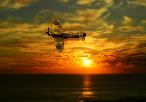 Supermarine spitfire sunset - supermarine,
