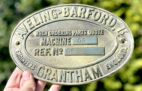 Aveling barford brass - barford, badge