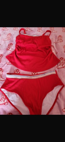 Women red ribbed - red,