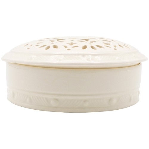 Royal creamware trinket - creamware, box
