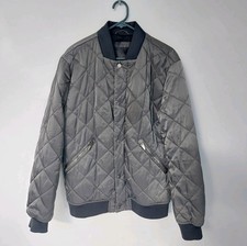 Zara Man Mens Padded Full Zip Bomber Jacket Casual / Large / Grey