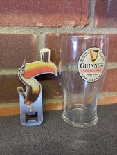 Guinness Original Extra Stout Beer Pint Glass 20oz + Bottle Opener Christmas Gif