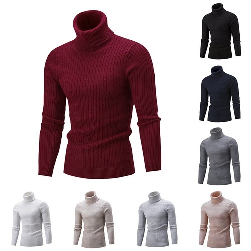 Men casual slim turtleneck - men,