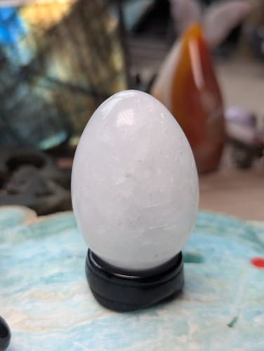 Clear quartz crystal egg - quartz,