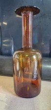 Holmegaard Kastrup Otto Brauer Danish Art Glass 12 Gulvase Amber Brown MCM Vase