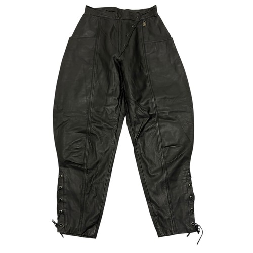 Vintage 90s leather trousers - leather,