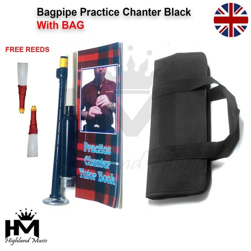 Black practice chanter bagpipe - chanter,