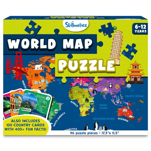 Skillmatics world map puzzle - skillmatics,