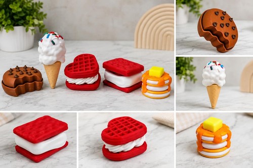 Printed food clicker fidget - food,