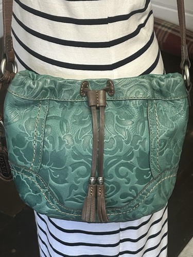 Fossil teal green embossed - teal,
