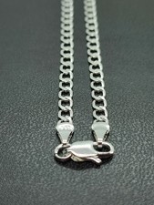Men's Silver Necklace Curb Chain Link Chain 925 Necklace 40cm x 4mm