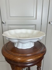 Vintage Royal Delft Pedestal Fruit Bowl  Porceleyne earthenware White