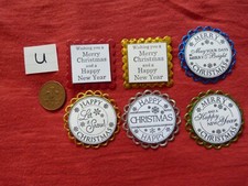 6 Lili of the valley stamped sentiments backed on scallops BN (U)