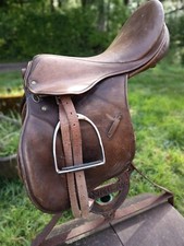 Stubben Saddle. Brown 18". Narrow. With Leathers And Irons