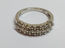 Size J & 1/2 Sterling Silver 925 ring ladies cluster multi clear stones stone