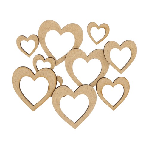 Wooden hollow heart mdf - wooden,