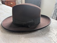 Vintage Huckel Fedora in dark brown - small size