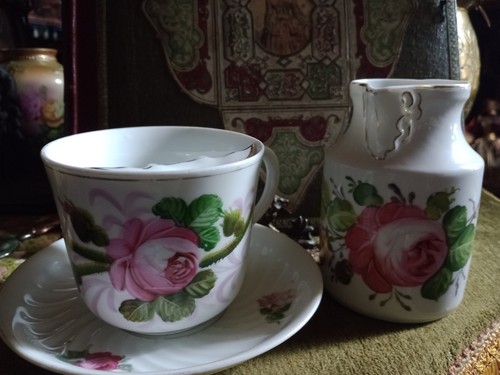 Antique moustache cup saucer - moustache,