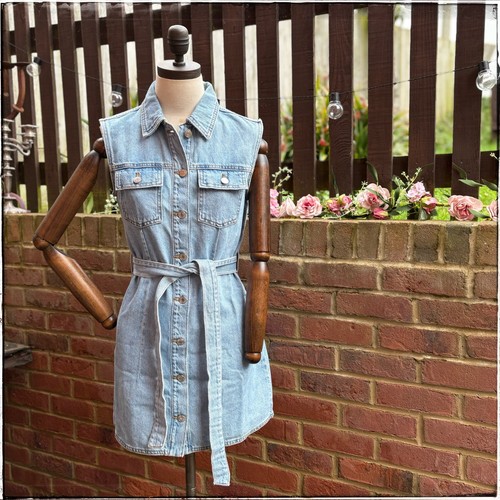 Zara sleeveless denim button - zara,