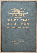 HUMBER  Snipe "80" and PULLMAN Car Owner's Handbook  1935