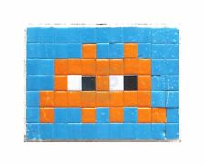 Pixel Art Monster Space Invader Orange Tiles Art Canvas Print