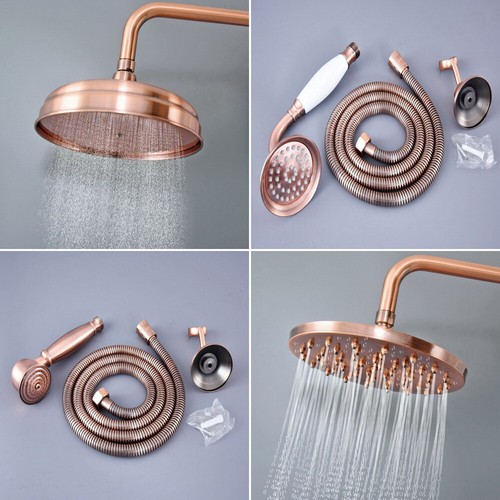 Antique red copper shower - red, head