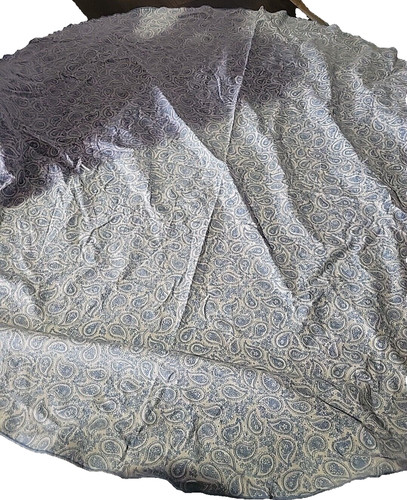 Round tablecloth blue white - round,