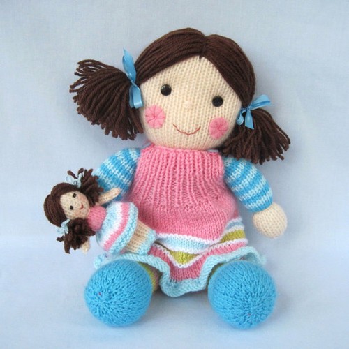 Maisie and tiny doll rag - doll, 14"