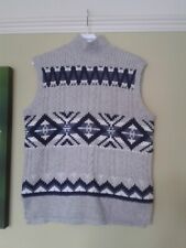 M&S Roll Neck Knitted Vest - Small (pit to pit 20 inches) - Grey