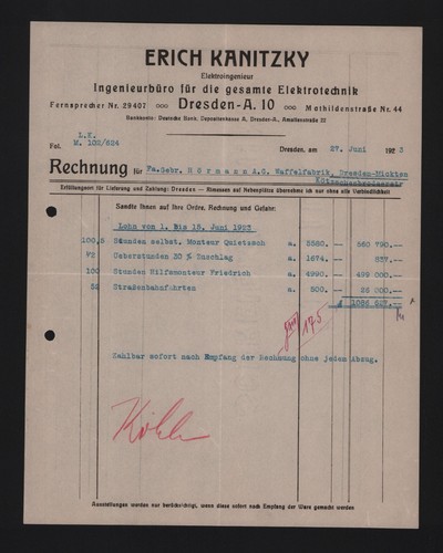 Dresden invoice 1923 - dresden,,