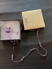 Amythest Lariat On Silk Cord