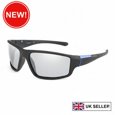 Men’s Photochromic Polarized Sunglasses Matte Black Sports Goggles for Driving