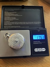 Ornate Silver Pocket Watch Case. With Glass. Fastens and Good Condition