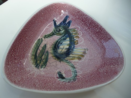 Seahorse trinket pottery - trinket, dish