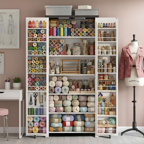 Craft storage cabinet with led - craft,