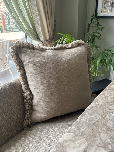 Linen style cushion with - ,