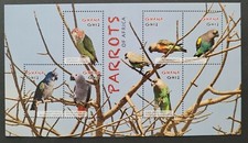 Ghana 2012 / Parrots of Africa - Cape Parrot, African Grey Parrot... / 6v ms