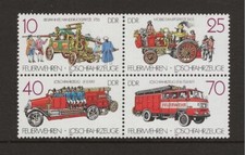 FIRE FIGHTING EAST GERMANY 1987 SET OF FIRE APPLIANCES TRUCKS BLOCK OF 4