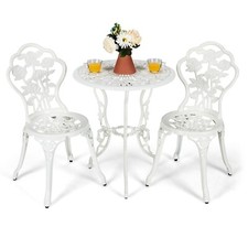 white Bistro Set Outdoor Patio