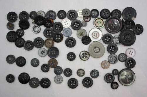 Grey buttons hole plastic - buttons,