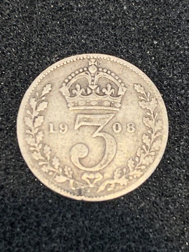 1908 edward vii three pence - vii,
