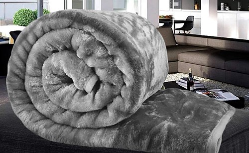 Faux fur mink throw blanket - faux,