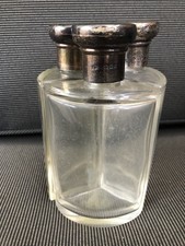 Travel Hallmark Silver Tops Hip Gin Spirit Flask Hunting 3 Glass Bottles Set Old