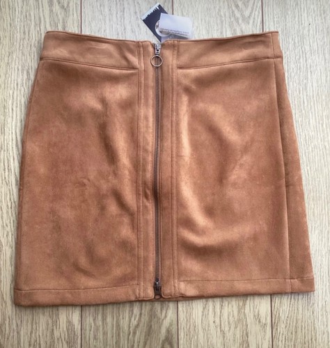 Suede look mini skirt - look,