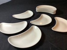 Vintage Churchill White Crescent Side Plates x10 - Measuring 20x11.5cm