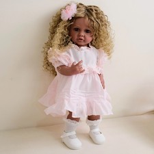 22" Betty Lifelike Silicone Reborn Doll Full Body Curly Hair Girl Toy UK