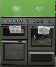 New Graded FLAVEL MLN10CRS Electric Ceramic Range Cooker - Silver & Chrome